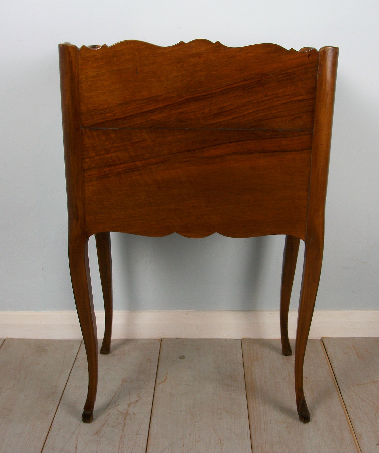 French Louis XV  Style walnut open bedside cupboard on cabriole legs